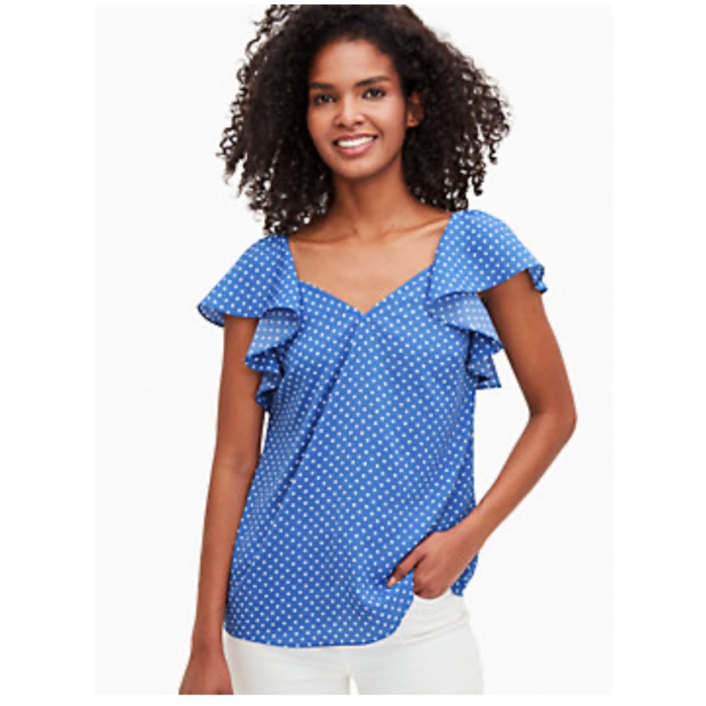 NWT Kate Spade Flutter Sleeve Top - size S